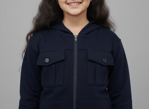 Navy Zip-Up Hoodie Set