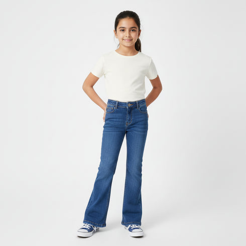 Mid Blue Boot Cut Jeans