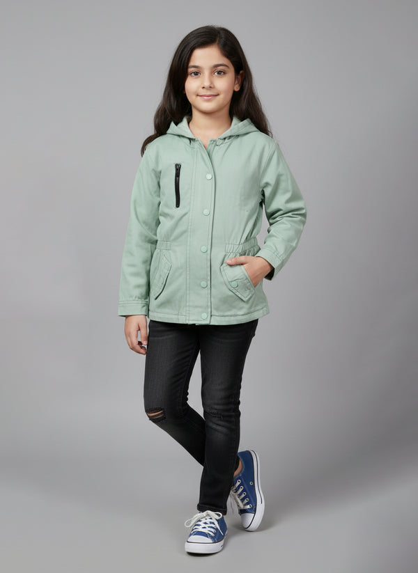 Hooded Utility Apple Green Jacket