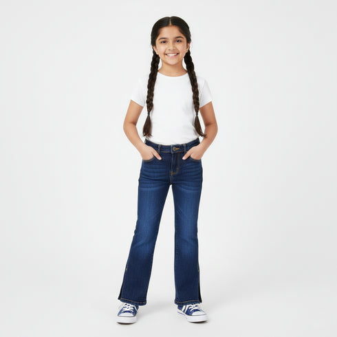 Dark Blue Slit Jeans