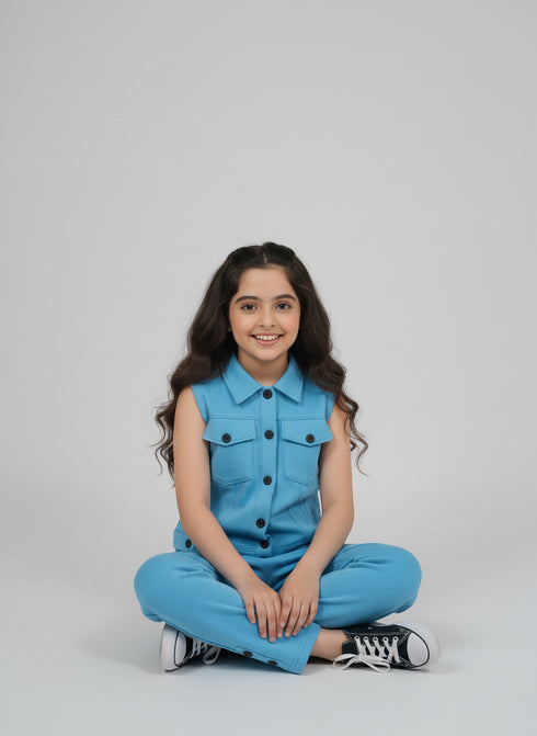 Blue Buttoned Tracksuit