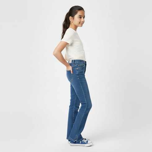 Classic Blue Flared Slit Jeans
