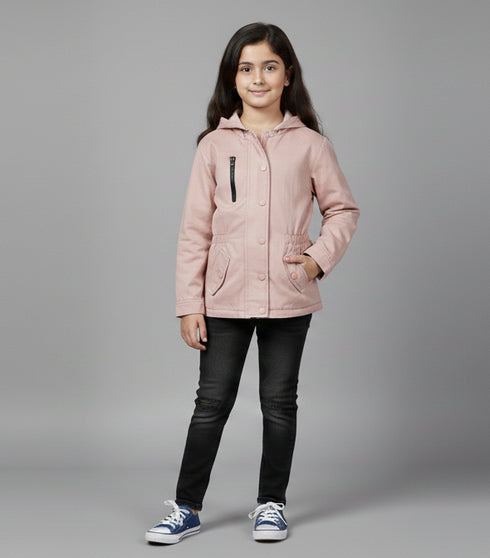 Hooded Utility Pink Jacket