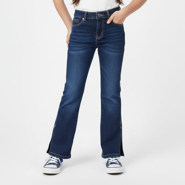 Dark Blue Slit Jeans