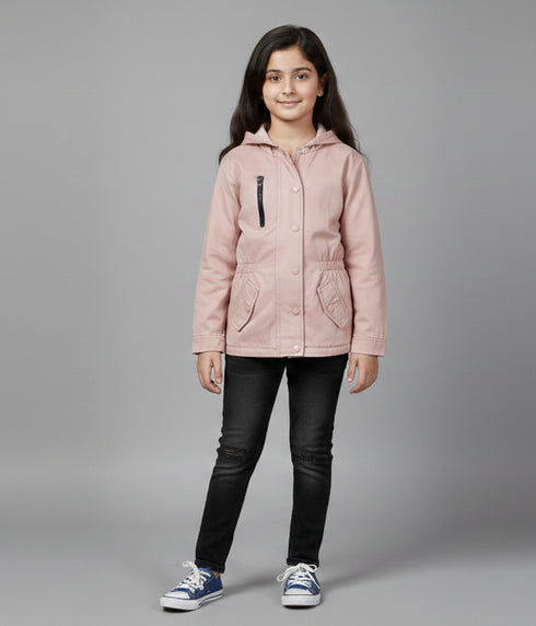 Hooded Utility Pink Jacket