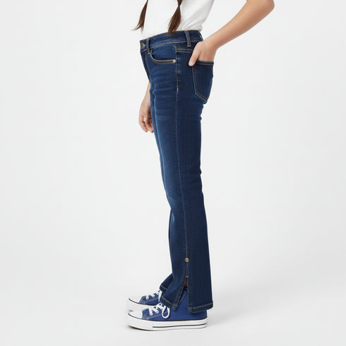 Dark Blue Slit Jeans