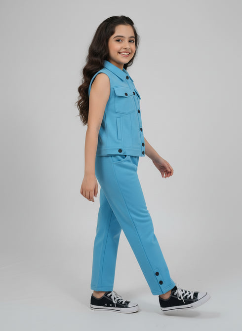 Blue Buttoned Tracksuit