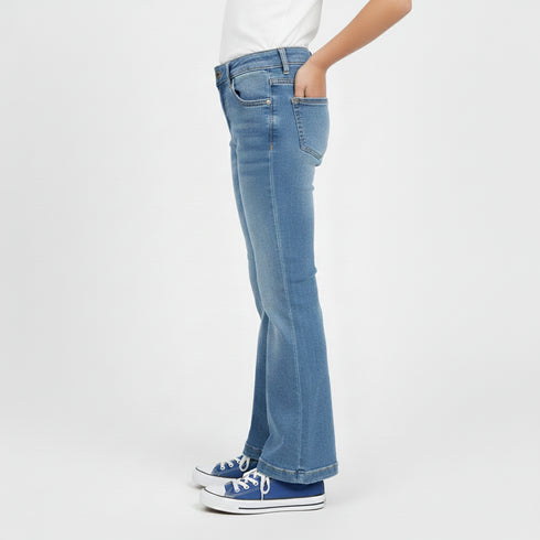 Ice Blue Wash Flared Jeans