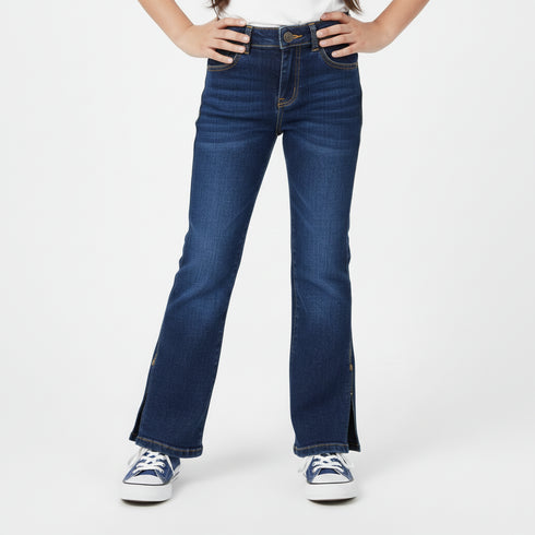 Dark Blue Slit Jeans