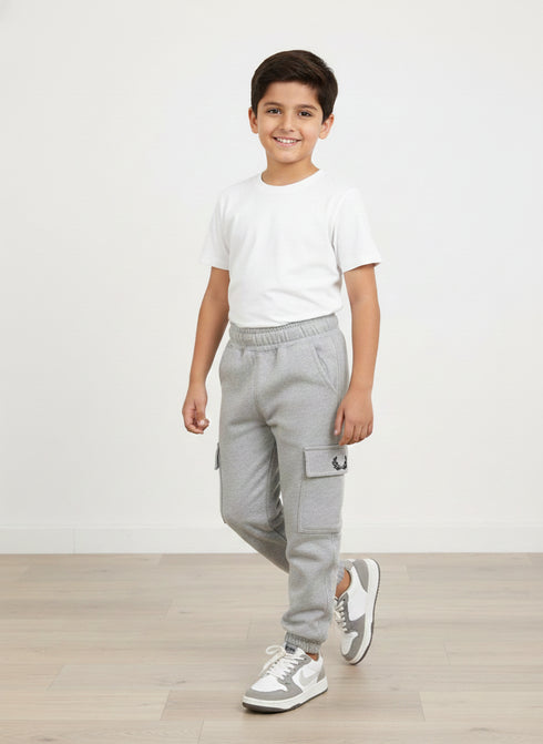 Heather Grey Cargo Joggers