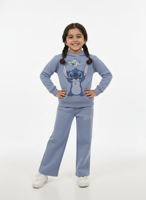 Stitch Sky Blue Hoodie Set