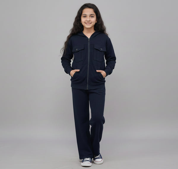 Navy Zip-Up Hoodie Set