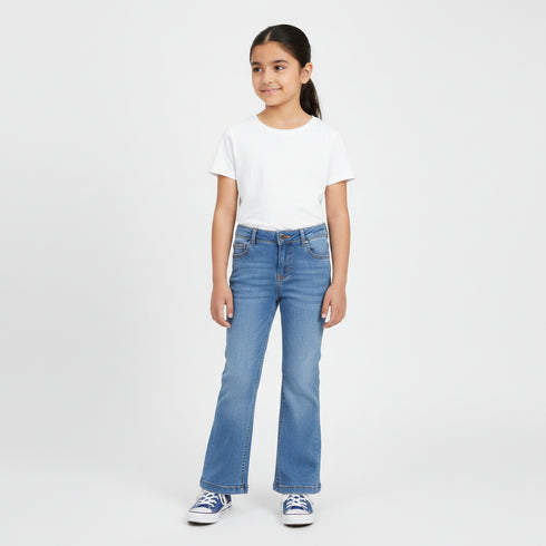 Ice Blue Wash Flared Jeans