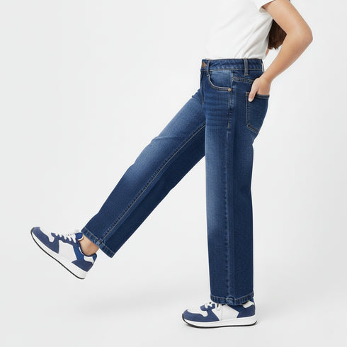 Mid Blue Balloon Fit Jeans