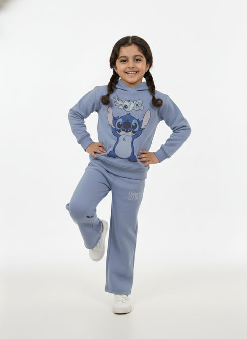 Stitch Sky Blue Hoodie Set