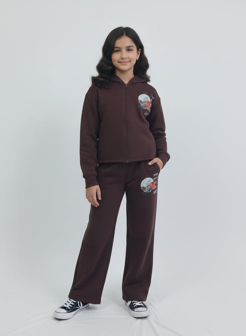 Blossom Brown Hoodie Set