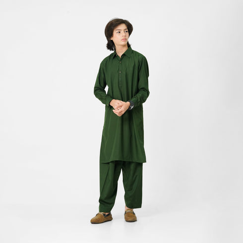 green wash n wear kameez shalwar for boys by The Oaklynn