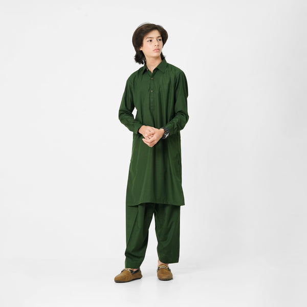 green wash n wear kameez shalwar for boys by The Oaklynn
