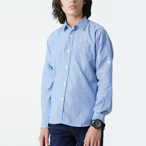 Blue Striped Button Down Shirt