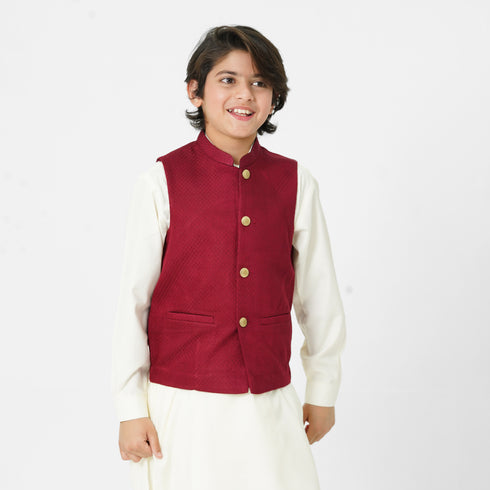 Kids maroon waistcoat for boys eastern wear Pakistan