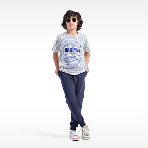 STRIPER PRINT GRAPHIC T-SHIRT