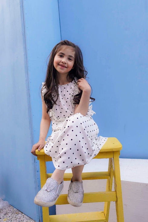Polka Dots Dress - White