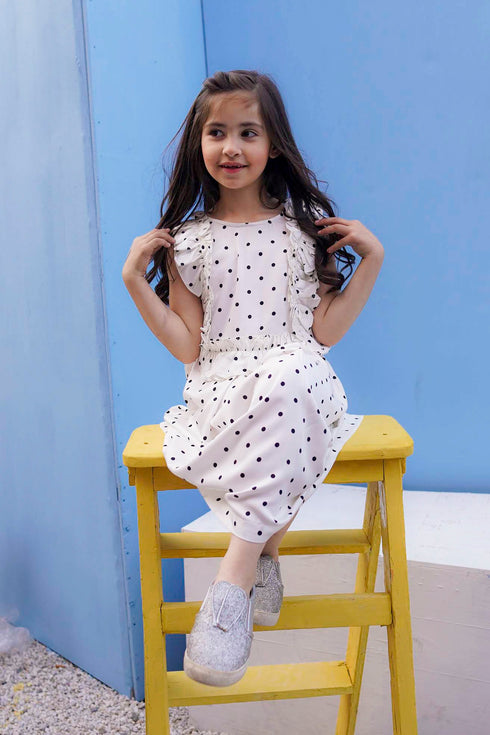 Polka Dots Dress - White