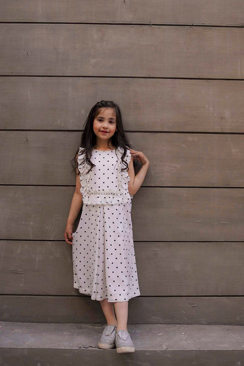 Polka Dots Dress - White