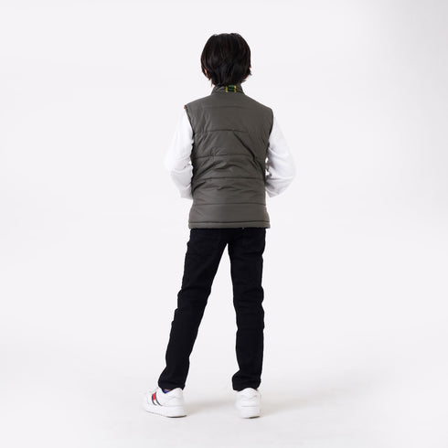 OLIVE GILET JACKET WITH BADGE