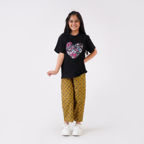 HEART PRINTED NIGHT SUIT