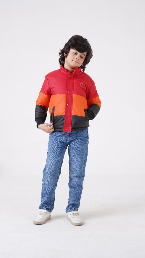 COLOR BLOCK PUFFER JACKET