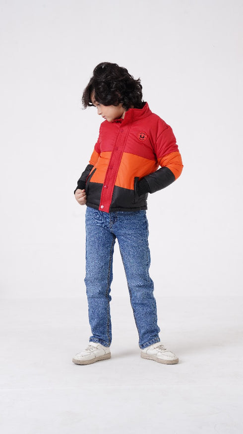 COLOR BLOCK PUFFER JACKET
