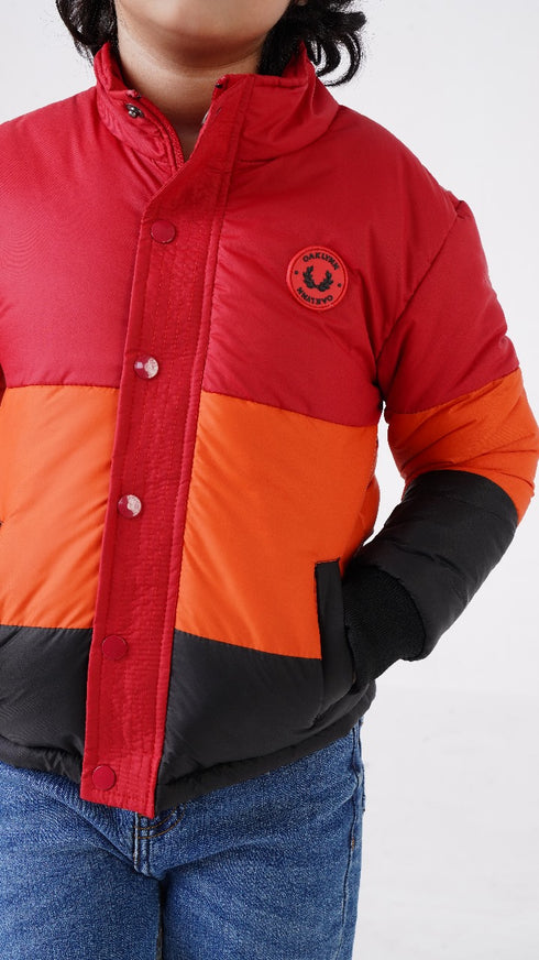 COLOR BLOCK PUFFER JACKET