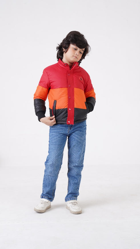 COLOR BLOCK PUFFER JACKET