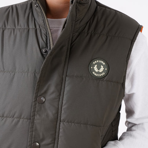 OLIVE GILET JACKET WITH BADGE