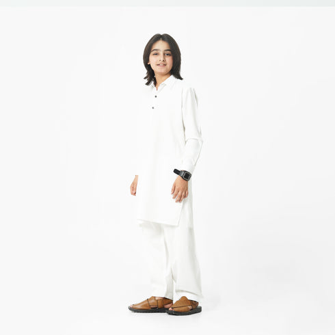 white wash n wear kameez shalwar for boys by The Oaklynn