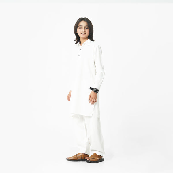 white wash n wear kameez shalwar for boys by The Oaklynn