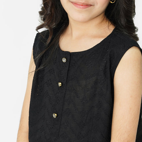 Girls black embroidered eastern wear for Eid Pakistan