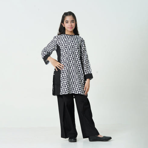Black Printed 3pc Eastern Set for girls by The Oaklynn