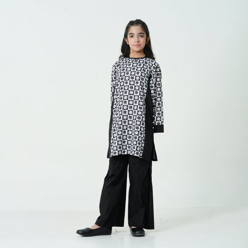 Girls black printed eastern wear Pakistan