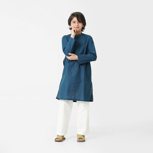 Kids eastern wear blue embroidered kurta shalwar Pakistan