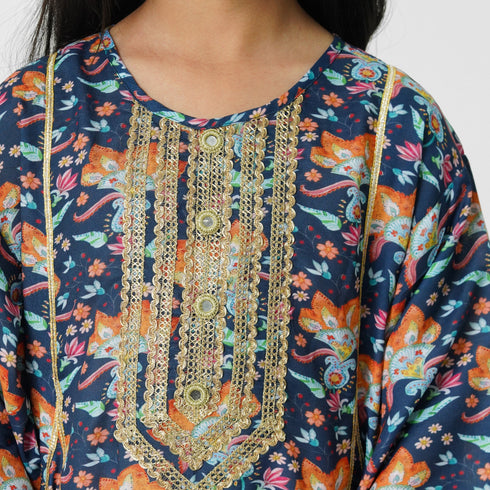 Kids printed lawn eastern set for girls