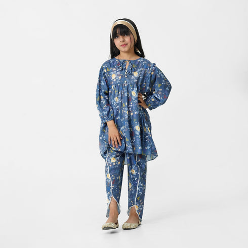 The Oaklynn girls 2pc printed eastern set