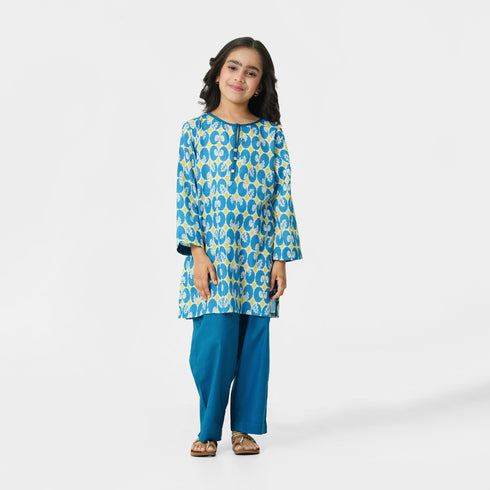 The Oaklynn girls 2pc printed eastern set