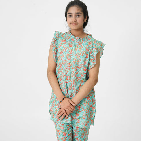 Girls light green printed eastern wear Pakistan