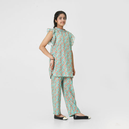 The Oaklynn girls 2pc printed eastern set