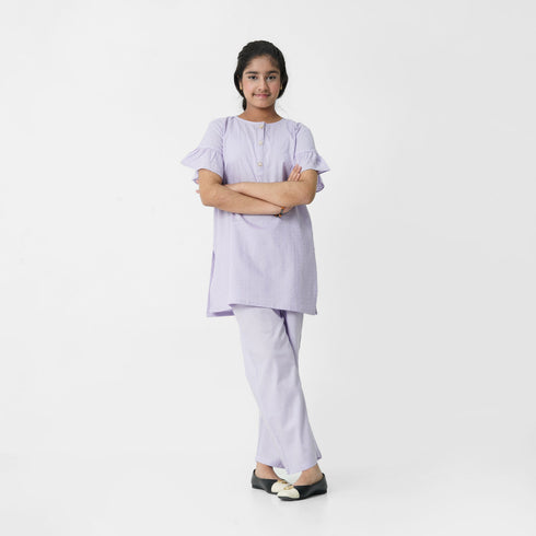 Girls lilac embroidered eastern wear for Eid Pakistan
