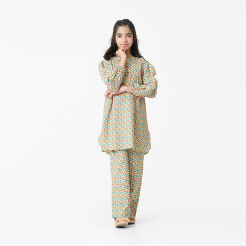 Kids printed lawn eastern set for girls