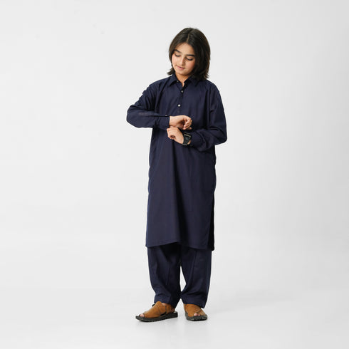 Kids navy blue shalwar kameez for Jumma Eid and family gatherings