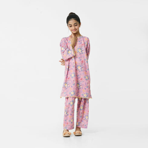 The Oaklynn girls 2pc printed eastern set